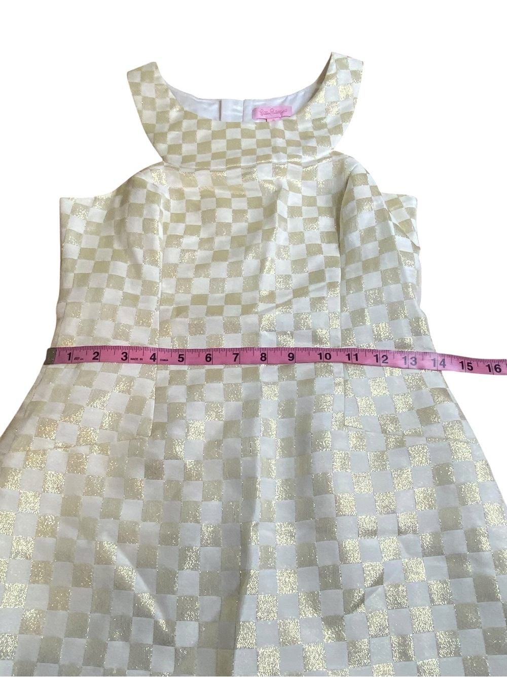 Lilly Pulitzer Jepson Metallic White Gold Sleeveless Bodycon Midi Dress SZ 0 NWT - Picture 5 of 15